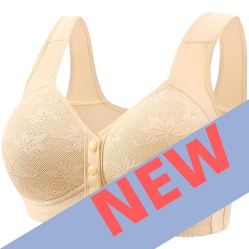 LIKEOULI Breathable Daisy Push Up Bra for Older Women with Snaps