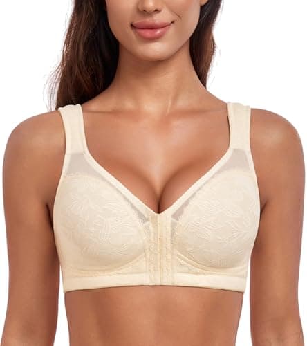 HACI Women's Posture Support Front Closure Wireless Bra