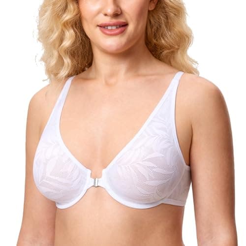 Women's Front Closure Soft Lace Underwire Bras Plus Size