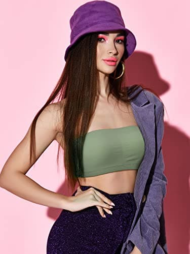 Bencailor Padded Seamless Tube Top Bralette for Women