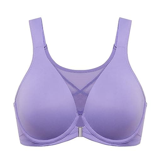 Delimira Women's Posture Plus Size Underwire Plunge Bra Back Support B-H