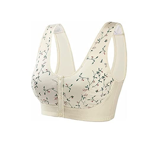 KHDFID Women's Ultra Soft Cotton Front Button Sports Bra