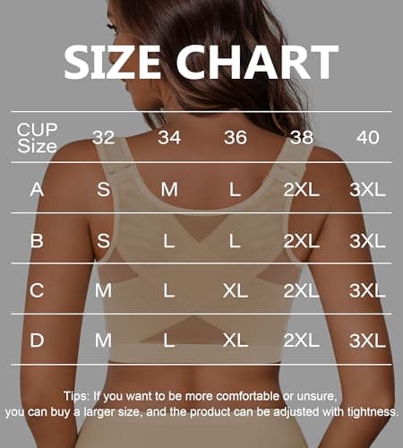 IROCUE Wireless Posture Correcting Bra, Full Coverage Support