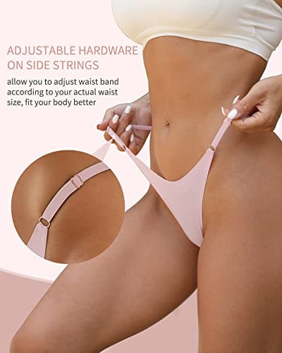 Adjustable Seamless Women's String Bikini Underwear Pack - XS-L