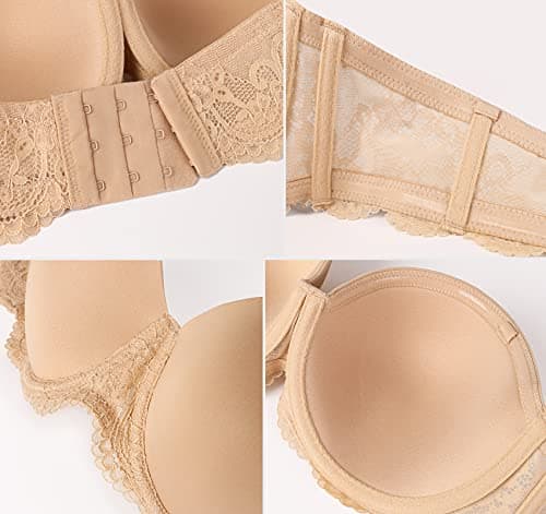DotVol Plus Size Contour Underwire Bra with Lace Back