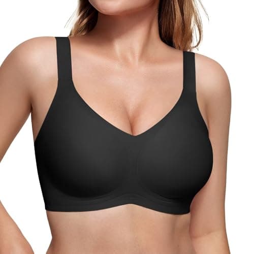 Vertvie Women's Wireless Push-Up Sports Bra with Underarm Smoothing