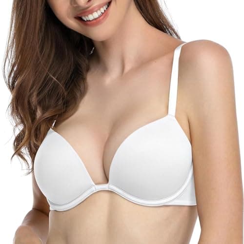 Deyllo Women's Push Up Underwire Super Padded T-Shirt Bra Add Two Cups