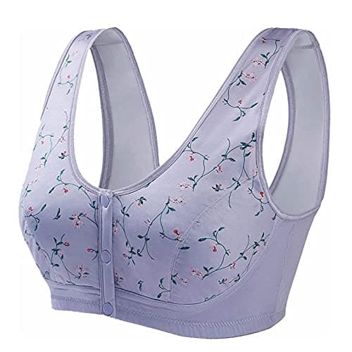 KHDFID Women's Ultra Soft Cotton Front Button Sports Bra