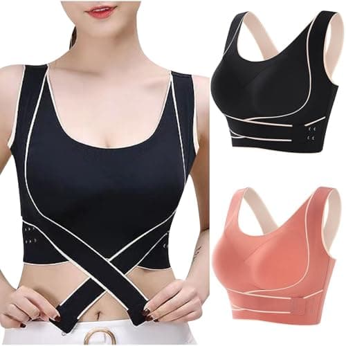 Ruziyoog Women's 2-Pack Wireless Posture Corrector Bras