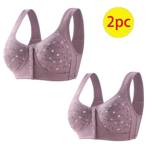 Daisy Button Down Wireless Sports Bra for Women