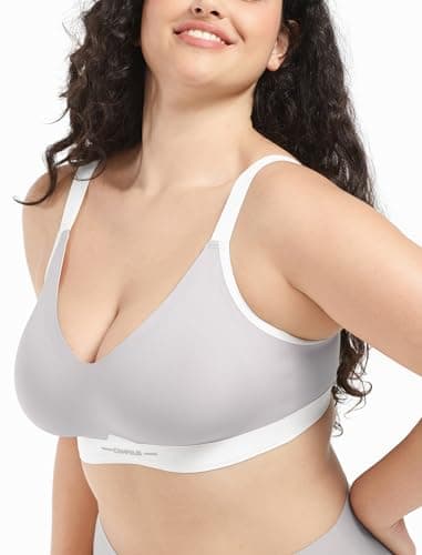 COMFELIE Seamless Wireless Bra for Busty Women Deep V T-Shirt Bralette