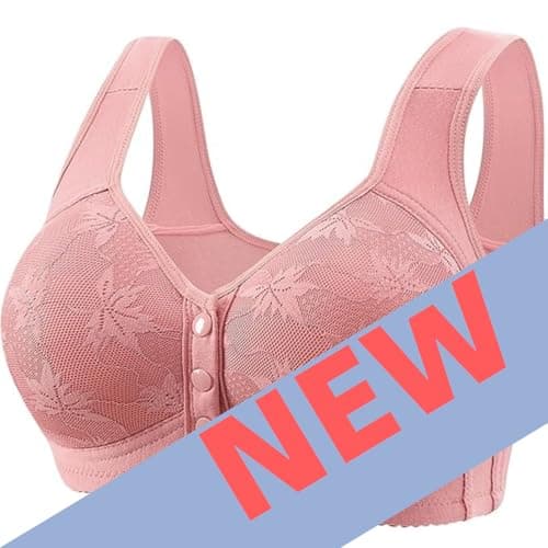 LIKEOULI Breathable Daisy Push Up Bra for Older Women with Snaps