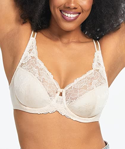 Women's Sexy Lace Floral Bras - Full Coverage Unlined Underwire Plus Size