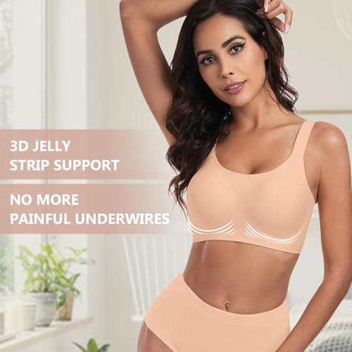 WOWENY Wireless Minimizer Bras for Women: Comfortable Full Coverage Padded Bralettes