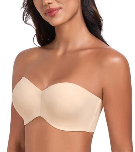 DotVol Women's Plus Size Seamless Underwire Strapless Minimizer Bra
