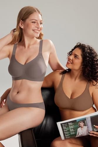 Vertvie Women's Wireless Push-Up Sports Bra with Underarm Smoothing