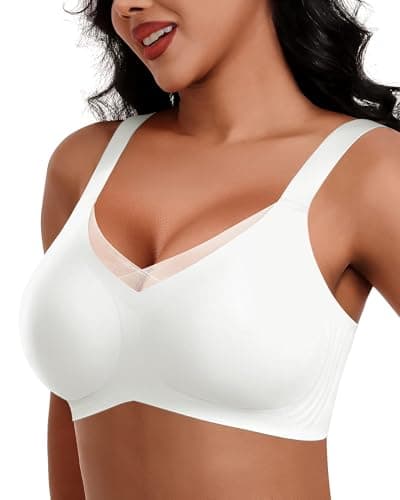 HORISUN Seamless Mesh Lace Bras for Women Wireless Full Coverage Deep V Bralettes