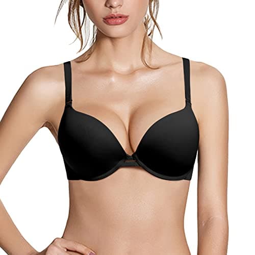 Pushlus Push Up Plunge Bra with Underwire and LaceSupport for Women