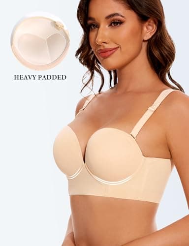 Upushall Balconette Push-Up Bra with Back Smoothing