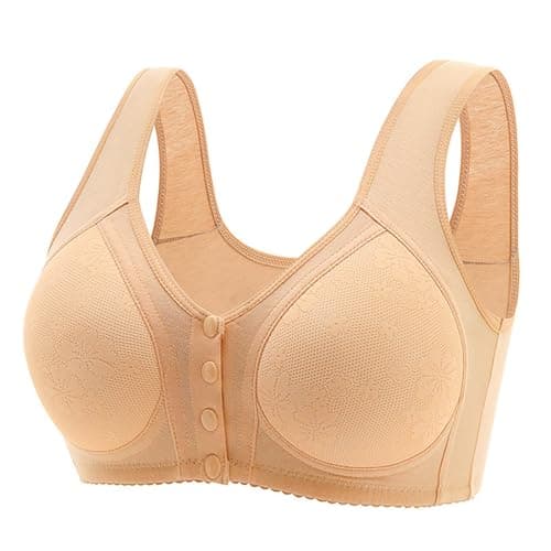 Front Snap Cotton Bras for Women - Full Support, Comfortable, No Underwire