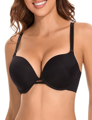 YBCG Push Up Plunge Bra with Seamless Underwire for Women
