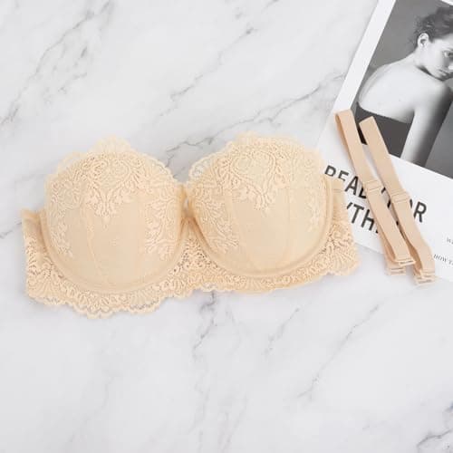 Plusexy Women's Push-Up Bra - Thick Padded Underwire(Strapless, Convertible)