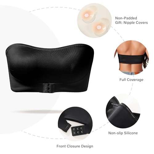 DEANGELMON Non-Slip Silicone Strapless Bra for Women