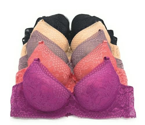 IHeyi 6-Piece Full Cup Wired Gentle Push-up Bra A/B/C