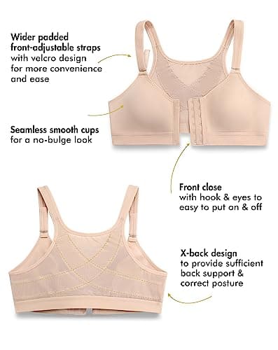 DELIMIRA Women's Front Closure Posture Bras Full Coverage No Underwire Back Support
