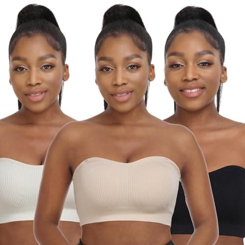 Zimcti Women's Comfortable Strapless Silicone Bandeau Bralette
