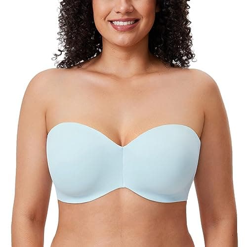 Delimira Women's Strapless Silicone-Free Minimizer Plus Size Bra
