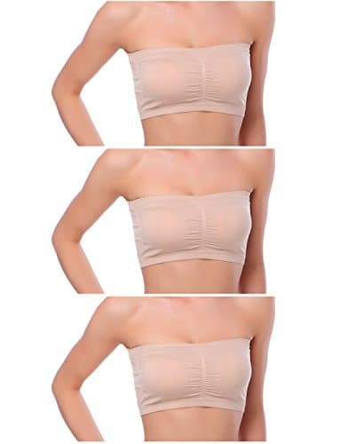 Venbond Women's Seamless Strapless Bralette Padded 3-4 Packs