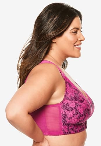 Comfort Choice Plus Size Front-Close Cotton Wireless Posture Bra