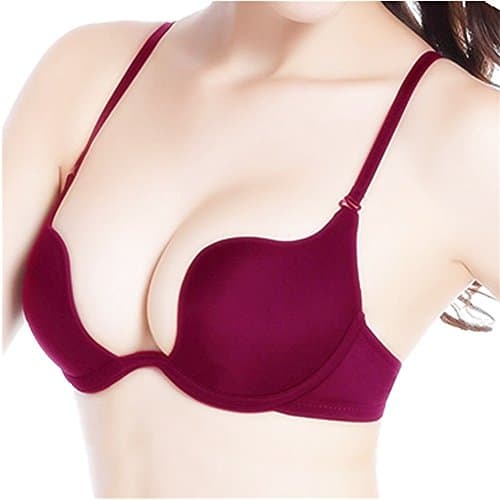 ZUKULIFE Women's Deep U Plunge Push-Up Convertible Bra