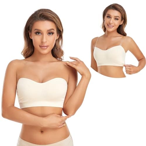 Lusait Women's Non-Slip Silicone Padded Strapless Bralette