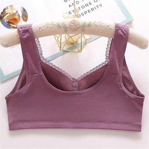 Comfortable 3-Piece Daisy Push-Up Bra Set for Older Women Full Coverage Front-Closure Bras