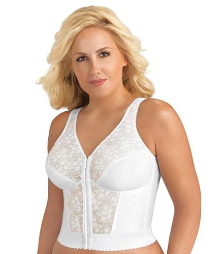Slimming Wireless Back Support Longline Bra with Lace & Front Closure Form 5107565