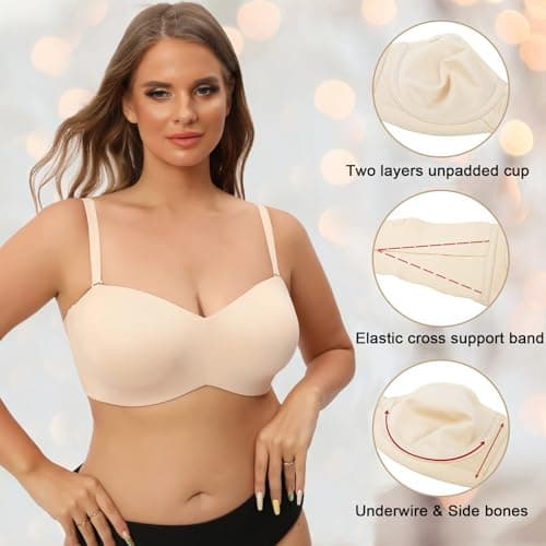 Vinnercoco Plus Size Minimizer Underwire Bra for Big Bust Women