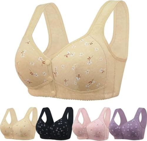 ONLYSTORY Senior Women's Daisy Bras for Comfort Wireless Snap Closure