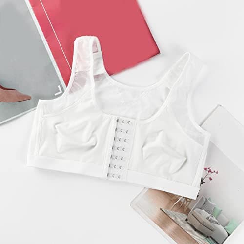 Plus Size Women's Front Closure Wireless Posture Support Bra Hides Fat
