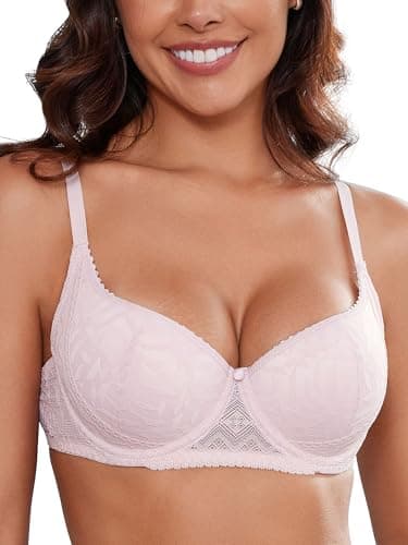 IHOIU Women's Sexy Push Up Balconette Brassiere Underwire Lace