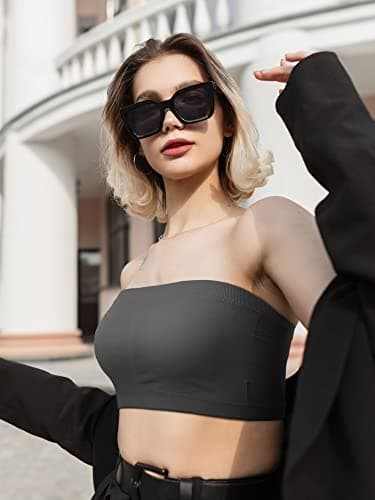 Bencailor Padded Seamless Tube Top Bralette for Women