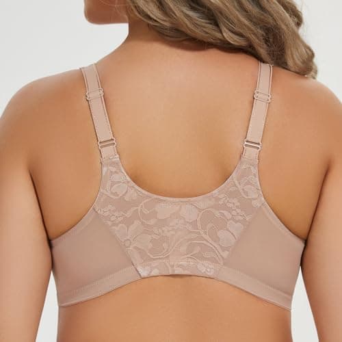MELENECA Women's Plus Size Lace Underwire Bra