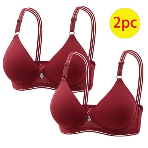 Wireless Push Up Bra for Plus Size Women Solid Color Breathable Bralette