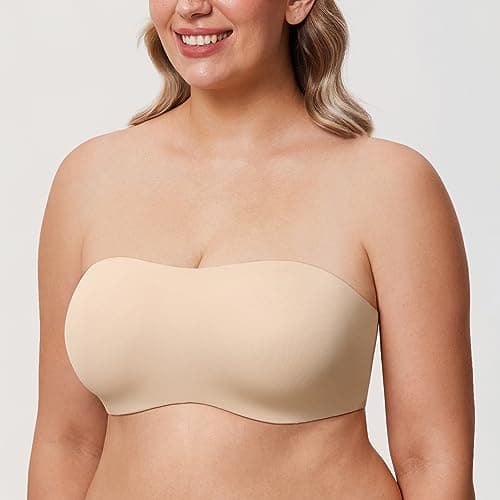 AISILIN Plus Size Strapless Underwire Bandeau Bra Support
