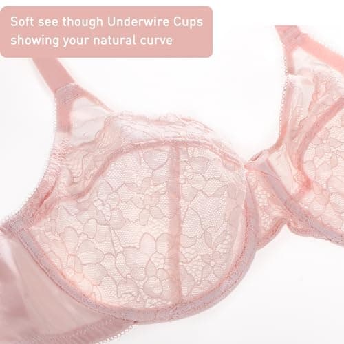 DotVol Women's Plus Size Full Coverage Sexy Lace Underwire Bra Minimizer