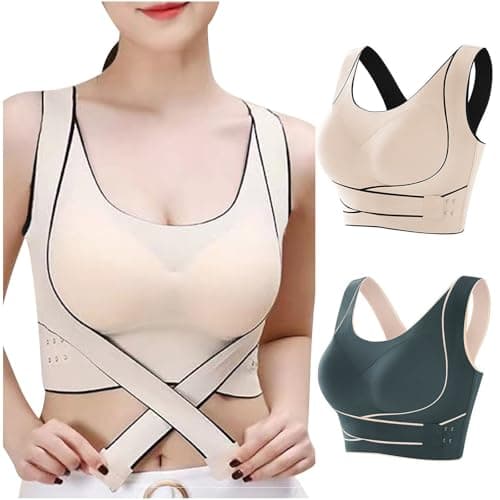 Ruziyoog Women's 2-Pack Wireless Posture Corrector Bras