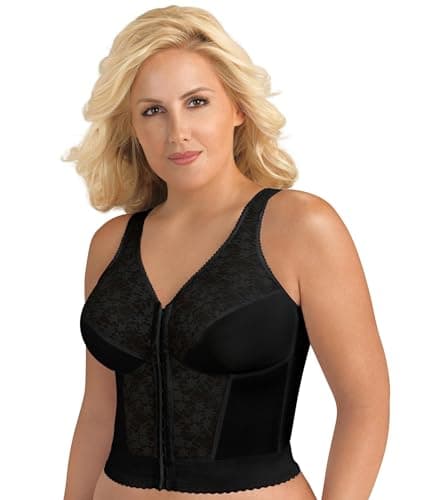 Slimming Wireless Back Support Longline Bra with Lace & Front Closure Form 5107565