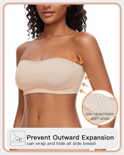 WOWENY Non-Slip Silicone Bandeau Bra for Women