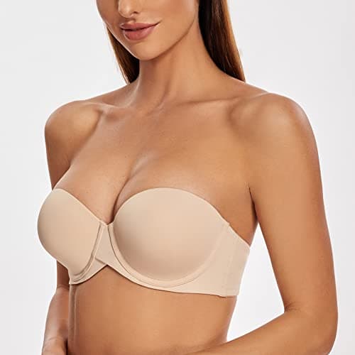 MELENECA Women's Stay Put Padded Cup Underwire Push-Up Bra
